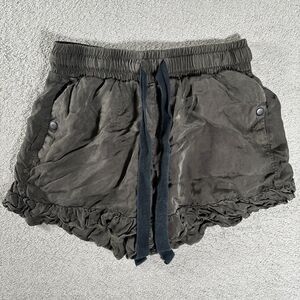 5a7 Cinq A Sept  Tova Ruffle-Hem Shorts‎ Women’s Size M Olive Green Drawstring